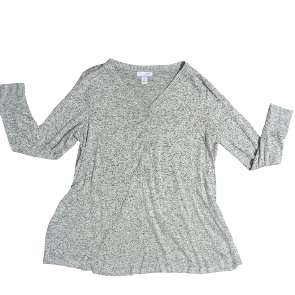 Motherhood Maternity Gray Sleep V-Neck Pajama Top